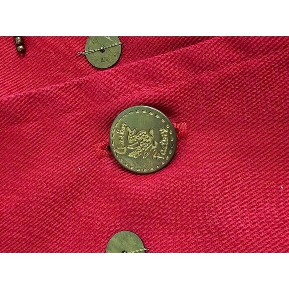 Vintage Quacker Factory Jacket Small Red 100% Cotton  Beaded Lined Womens - Picture 6 of 6